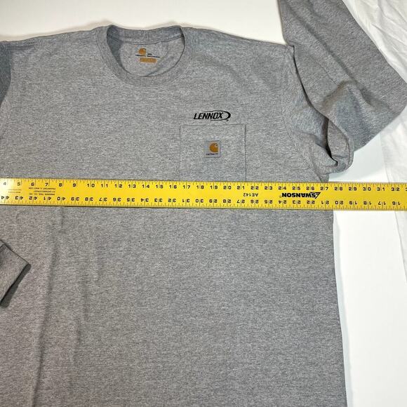 CARHARTT Men's XXL Gray Long Sleeve Pocketed Original Fit Work Shirt w Logo EUC - Picture 4 of 7